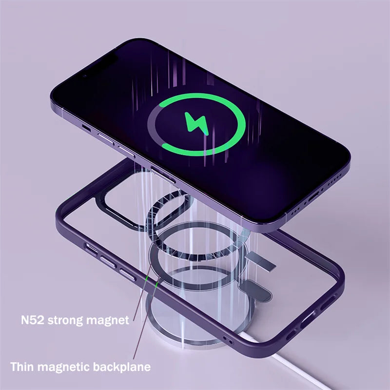 Case for Iphone 15 14 13 12 Pro Max plus Shockproof Magnetic Silicone Back Cover